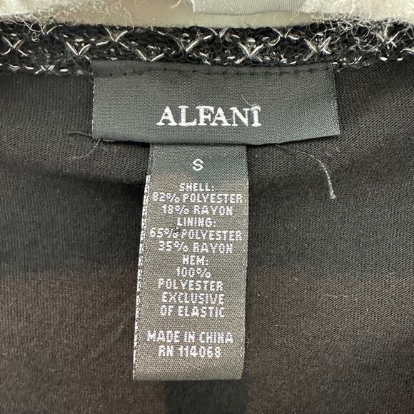 ALFANI | Black White Diamond Print Waffle Knit Tunic Blouse | Size Small - Picture 6 of 7